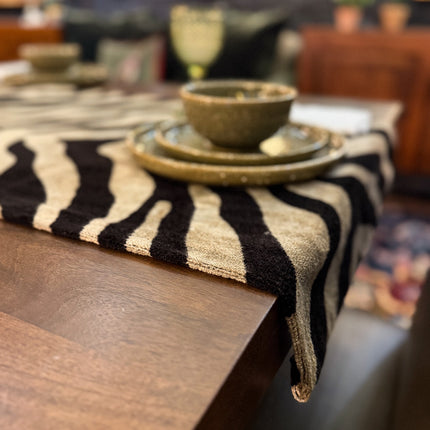 Zebra Cream Table Runner and Napkin Set