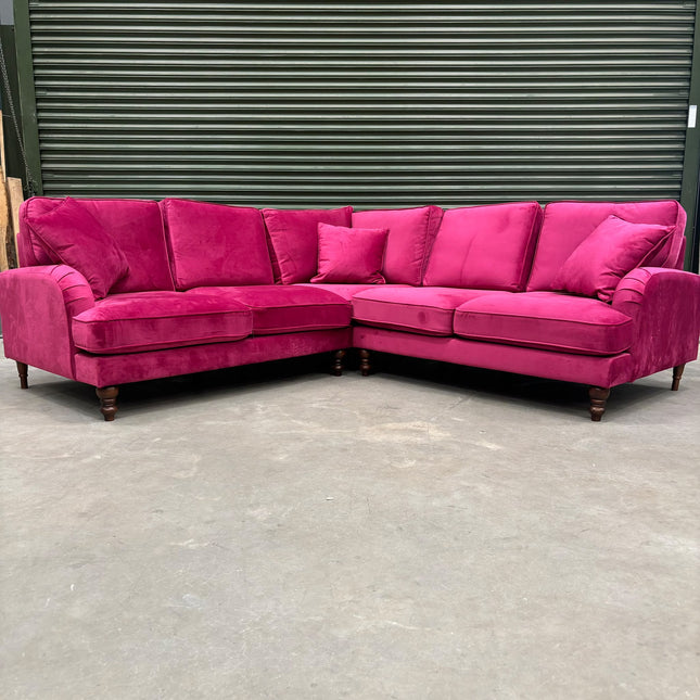 Albert 2 Corner 2 Sofa in Plush Cerise - Ex Display