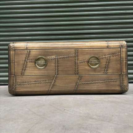 Timothy Aviator Coffee Table with Antique Brass Finish - Ex Display