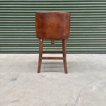 Highland Curved Chesterfield Bar Stool in Leather - Factory Seconds