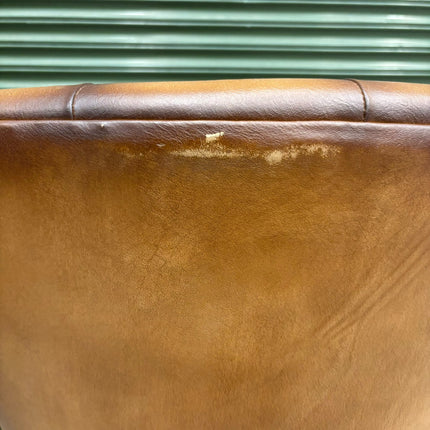 Riley Chesterfield Bar Stool in Hand Antiqued Buffalo Leather - Factory Seconds