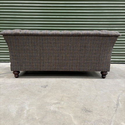 Bnabury Chesterfield 2 Seater in Harris Tweed Grey & Amalfi Brandy - Ex Display