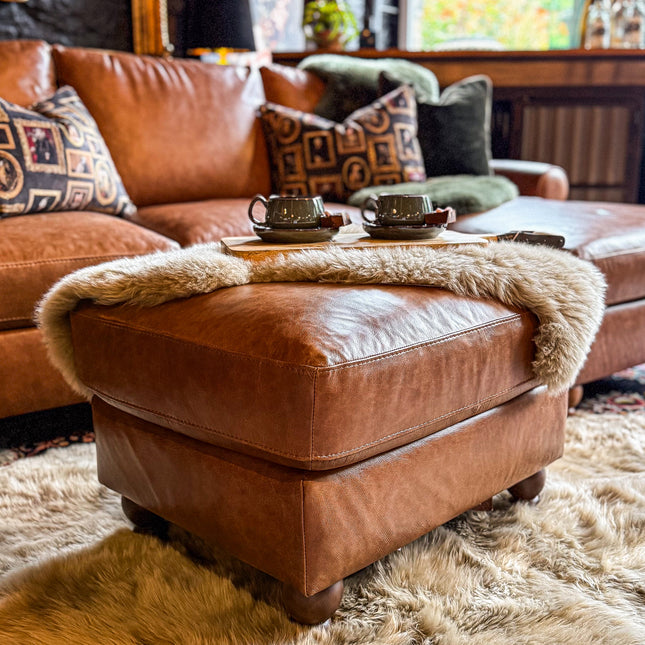 Benji Footstool in Leather