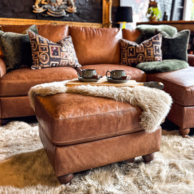 Benji Footstool in Leather