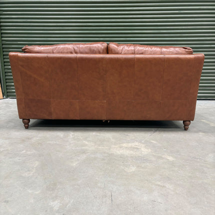 Benji 3.5 Seater Sofa in Brandy Leather - Ex Display