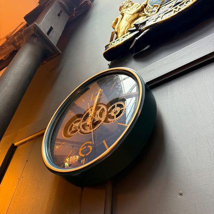 Royal Blue Gear Wall Clock