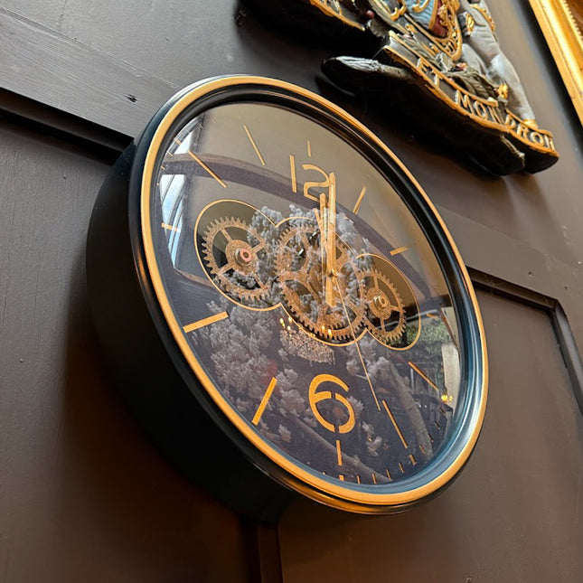 Royal Blue Gear Wall Clock