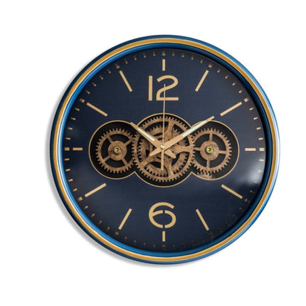 Royal Blue Gear Wall Clock