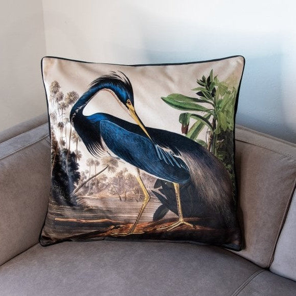 Cushion Scatter in The Blue Heron Velvet (Feather Filled) - 60 x 60cm