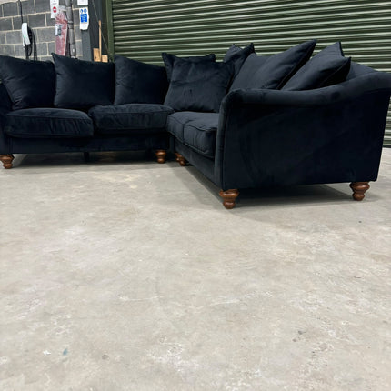 Bugsby 2 Corner 2 Sofa in Black Ebony Velvet - Ex Display
