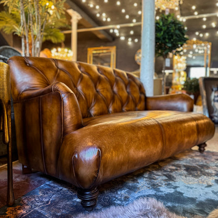Cavendish Chesterfield in Hand Antiqued Buffalo Leather - Factory Seconds