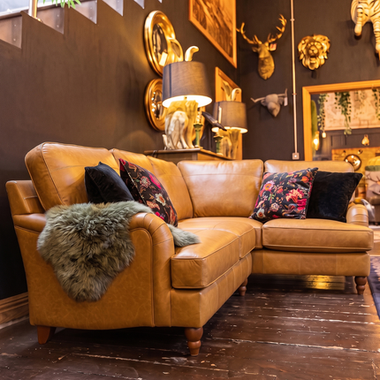charles 1c2 corner sofa in cognac leather