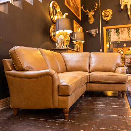 charles 1c2 corner sofa in cognac leather