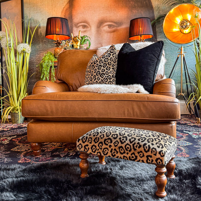 Charles Loveseat in Cognac Leather - Clearance