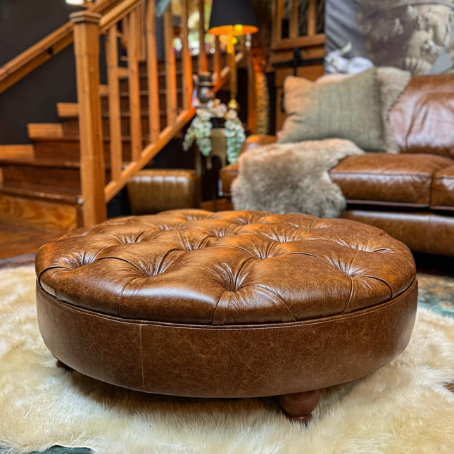 Charles Footstools in Leather