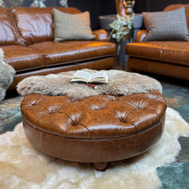 Charles Footstools in Leather