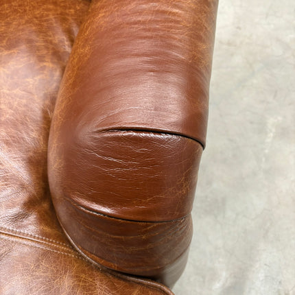 Charles Loveseat Snuggler in Cuba Tan Leather - Ex Display