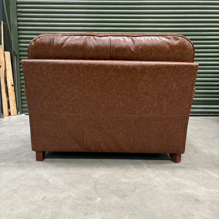 Charles Loveseat Snuggler in Cuba Tan Leather - Ex Display