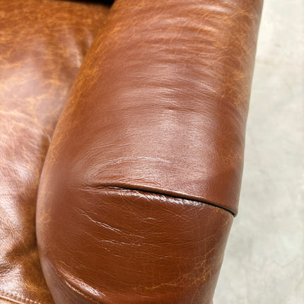 Charles Loveseat Snuggler in Cuba Tan Leather - Ex Display