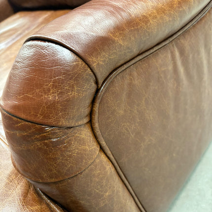 Charles Loveseat Snuggler in Cuba Tan Leather - Ex Display