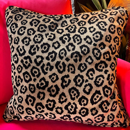 Cushion in Leopard Cream Feather Filled (Various Sizes)