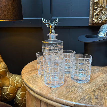 Glass Stag Decanter Set