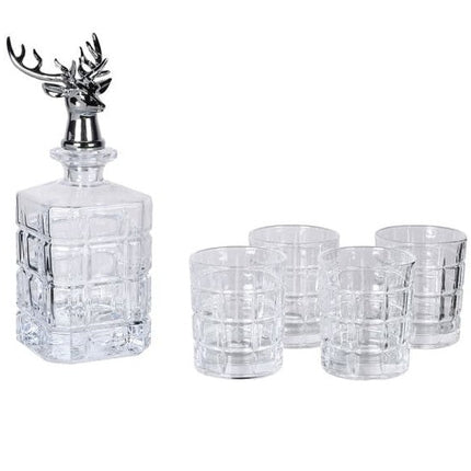 Glass Stag Decanter Set