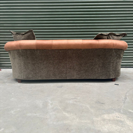 RPZ Fairfax 3 Seater Sofa in Eddy Khaki and Brown Leather
