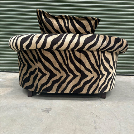 Fairfax Loveseat Snuggler in Zebra Cream Velvet - Ex Display