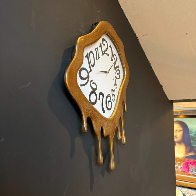 Gold Drip Aluminium Wall Clock - Clearance