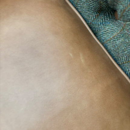 Granby 3 Seater Sofa in Harris Tweed Green & Leather - Ex Display