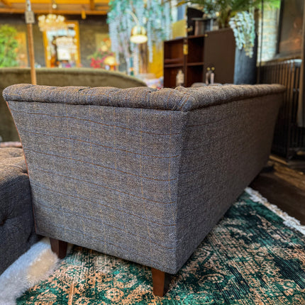 Granby Chesterfield Sofa in Harris Tweed & Leather - New