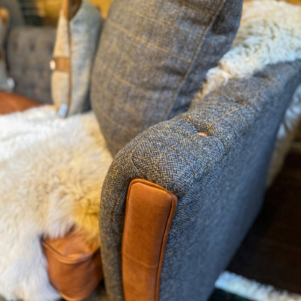 Granby Chesterfield Sofa in Harris Tweed & Leather - New