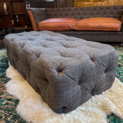 Granby Chesterfield Sofa in Harris Tweed & Leather - New