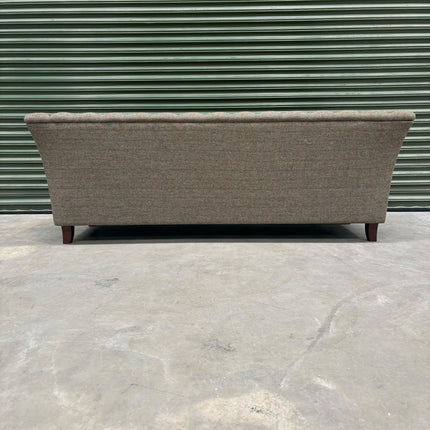Granby 3 Seater Sofa in Harris Tweed Green & Leather - Ex Display