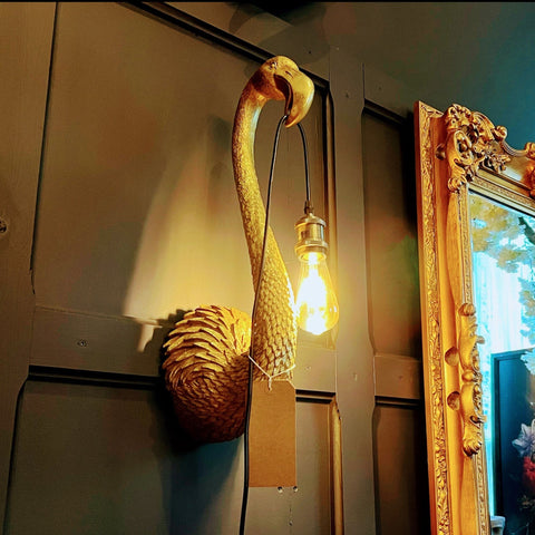 Wall Lamp Flamingo Hanging Antique Gold