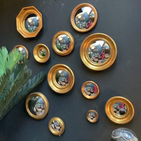 Circular Mirrors (Set of 12 Gold) (various sizes)