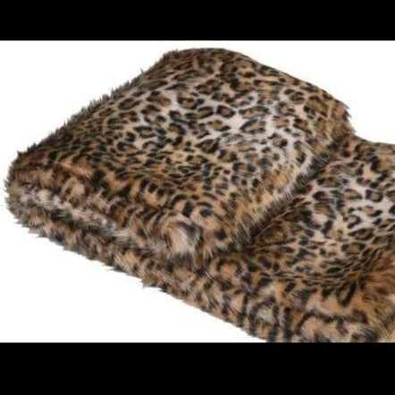 Throw Faux Fur Light Leopard Print