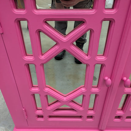 Hot Pink Mirrored Cabinet - The Pink Duchess - Ex Display
