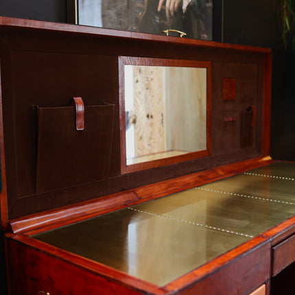 Leather Tri-Colour Writing Desk - Handcrafted