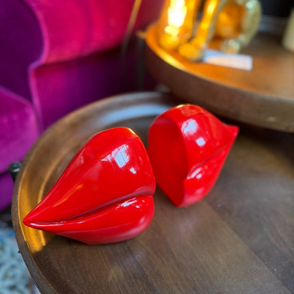Set of Red Lips Bookends - New
