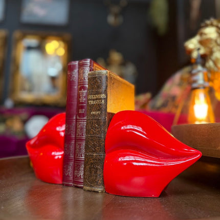 Set of Red Lips Bookends - New