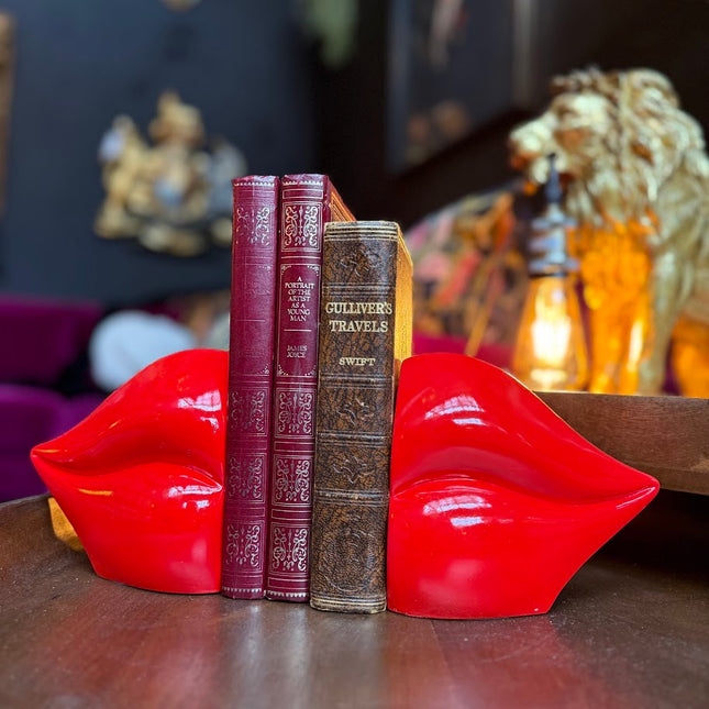 Set of Red Lips Bookends