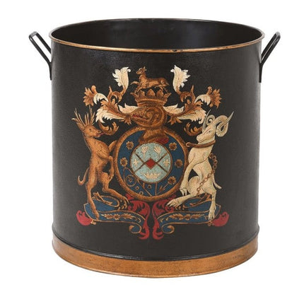 Heraldic Metal Log Bin