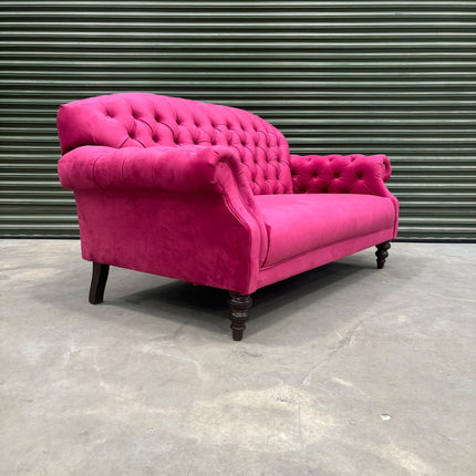 Mayfair 2 Seater Sofa in Plush Cerise - Ex Display