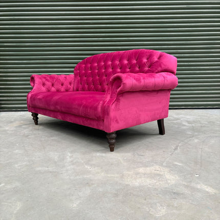 Mayfair 2 Seater Sofa in Plush Cerise - Ex Display