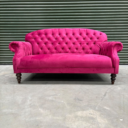 Mayfair 2 Seater Sofa in Plush Cerise - Ex Display