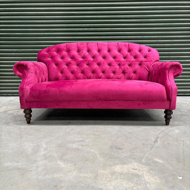 Mayfair 2 Seater Sofa in Plush Cerise - Ex Display