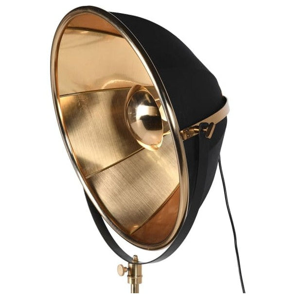 Black & Brass Tripod Studio Floor Lamp