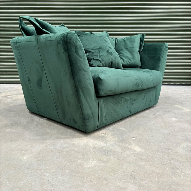 Moorland Loveseat Snuggler in Plush Emerald - Ex Display